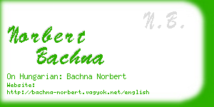 norbert bachna business card